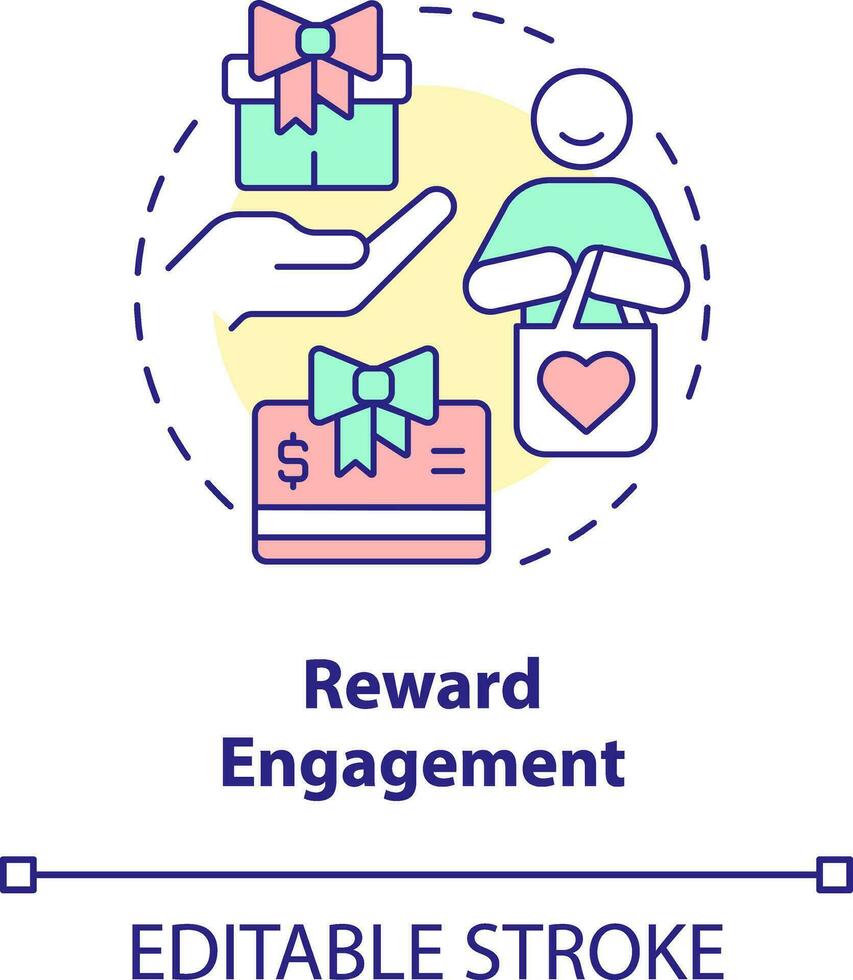 Reward engagement concept icon. Loyalty program. Customer engagement strategy abstract idea thin line illustration. Isolated outline drawing. Editable stroke vector