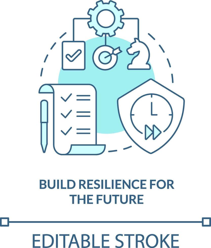 Build resilience for future turquoise concept icon. Immediate attention area abstract idea thin line illustration. Isolated outline drawing. Editable stroke vector