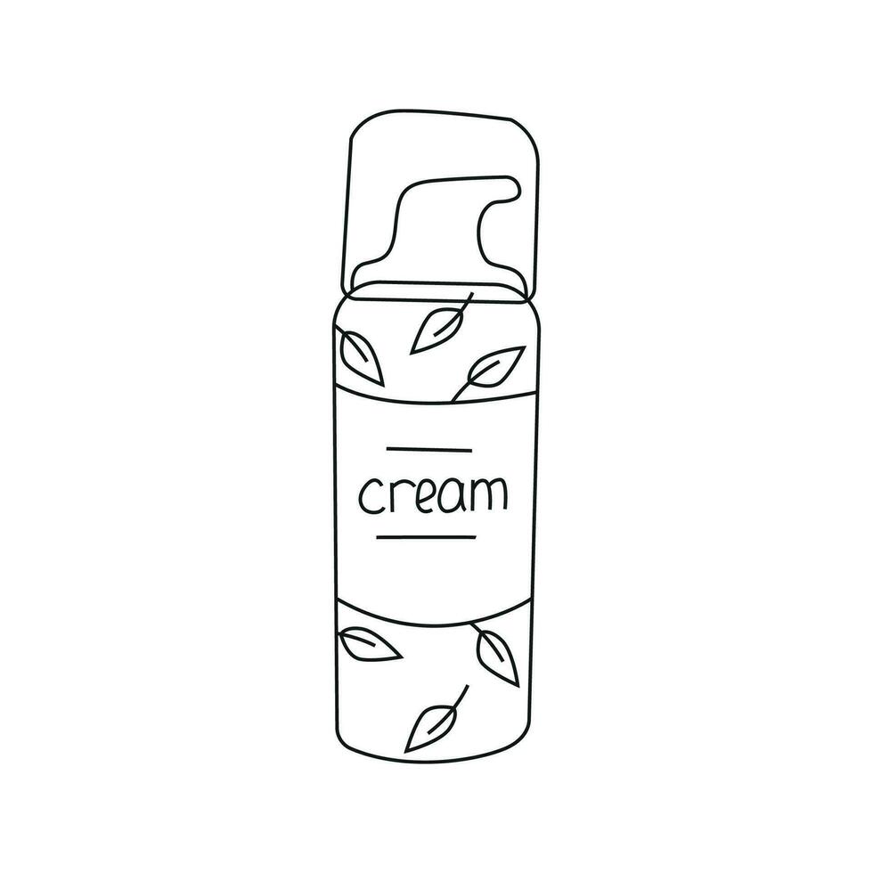 Vector illustration of face cream in doodle style