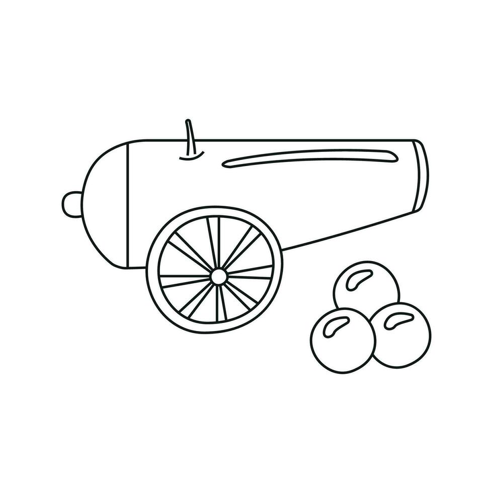 Vector illustration of a cannon in doodle style