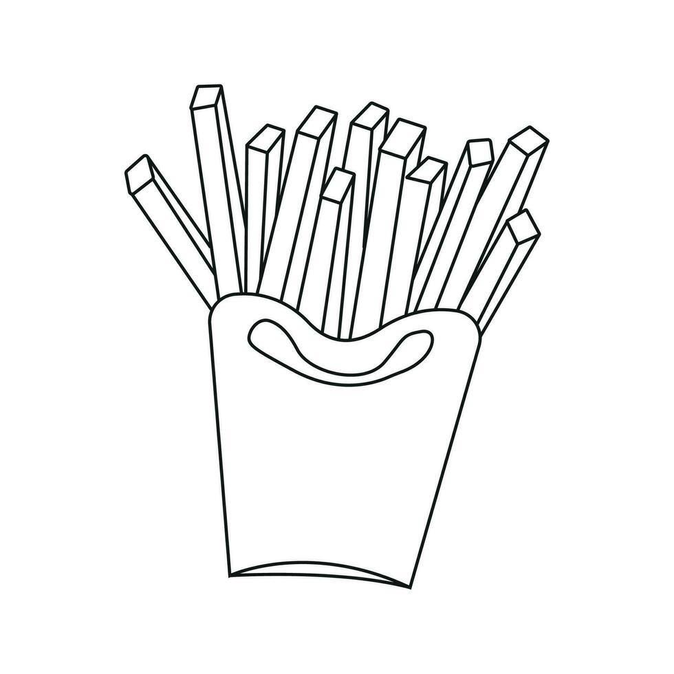 Vector illustration of french fries, in doodle style