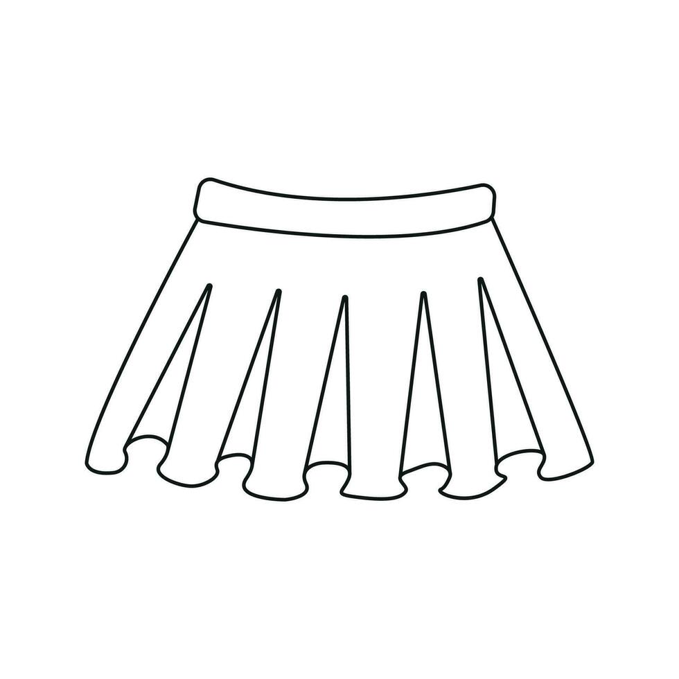 Vector illustration of school uniform, skirt in doodle style.