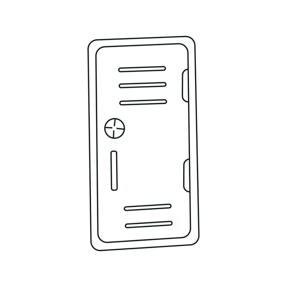 Vector illustration of a school locker in doodle style.