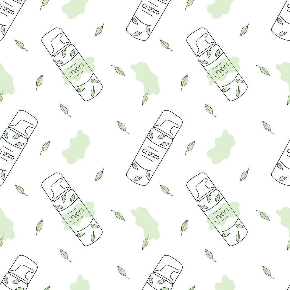 Seamless vector pattern cream in doodle style