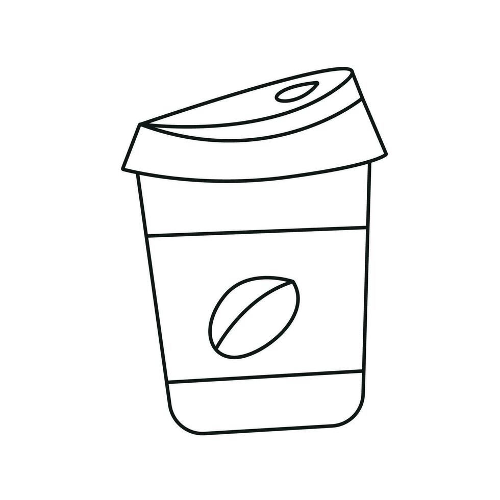Vector coffee in a cup in doodle style