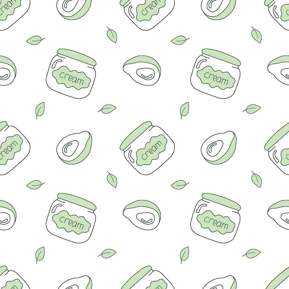 Seamless vector pattern cream in doodle style