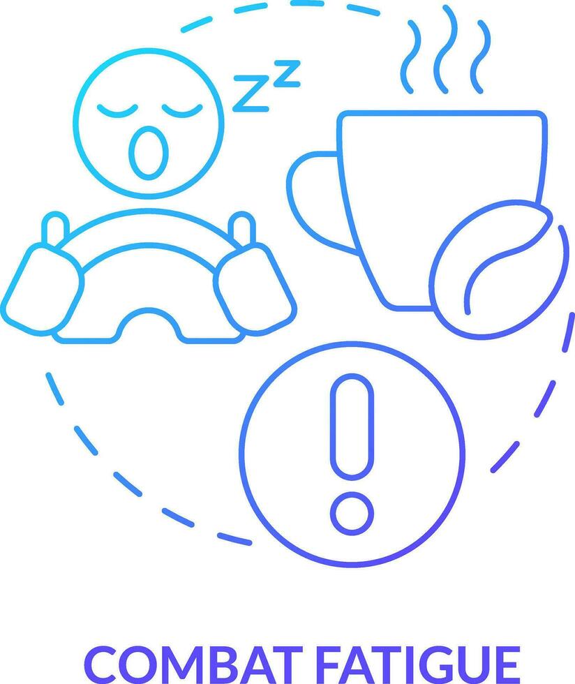 Combat fatigue blue gradient concept icon. Sleepy and tired driver. Driving safety at night abstract idea thin line illustration. Isolated outline drawing vector
