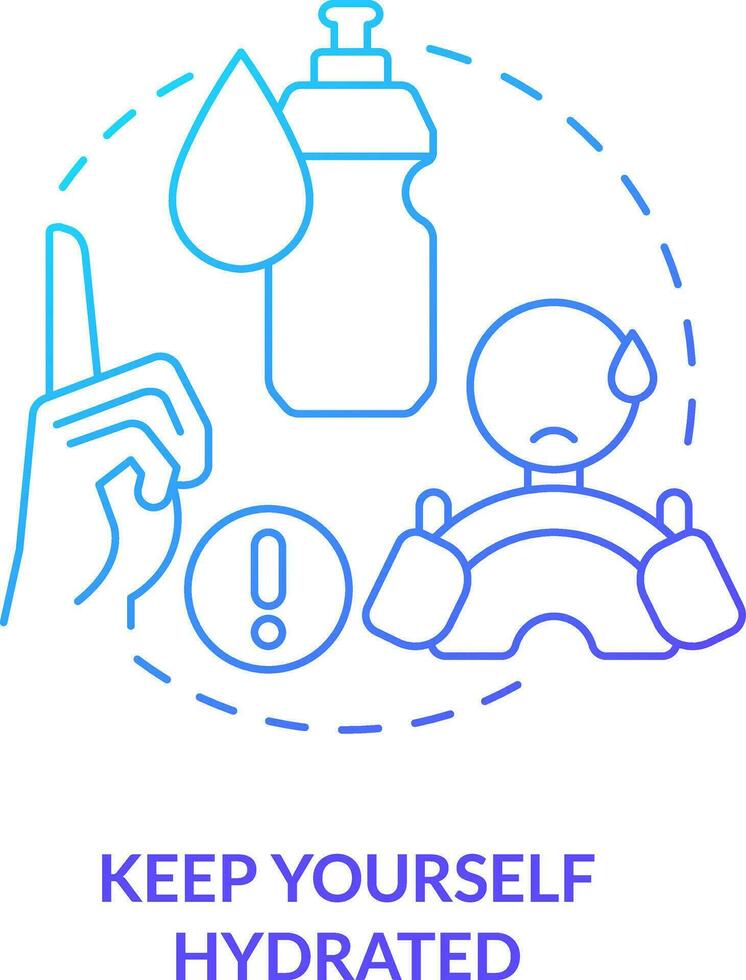 Keep yourself hydrated blue gradient concept icon. Drink water. Driving safety for commercial drivers abstract idea thin line illustration. Isolated outline drawing vector