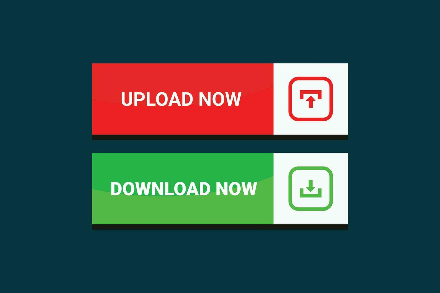 Vector download and upload now button and ui icon premium vector