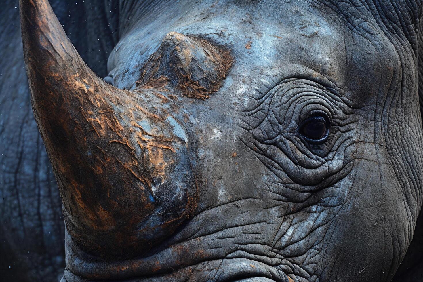 Close up of a rhinoceros with . photo