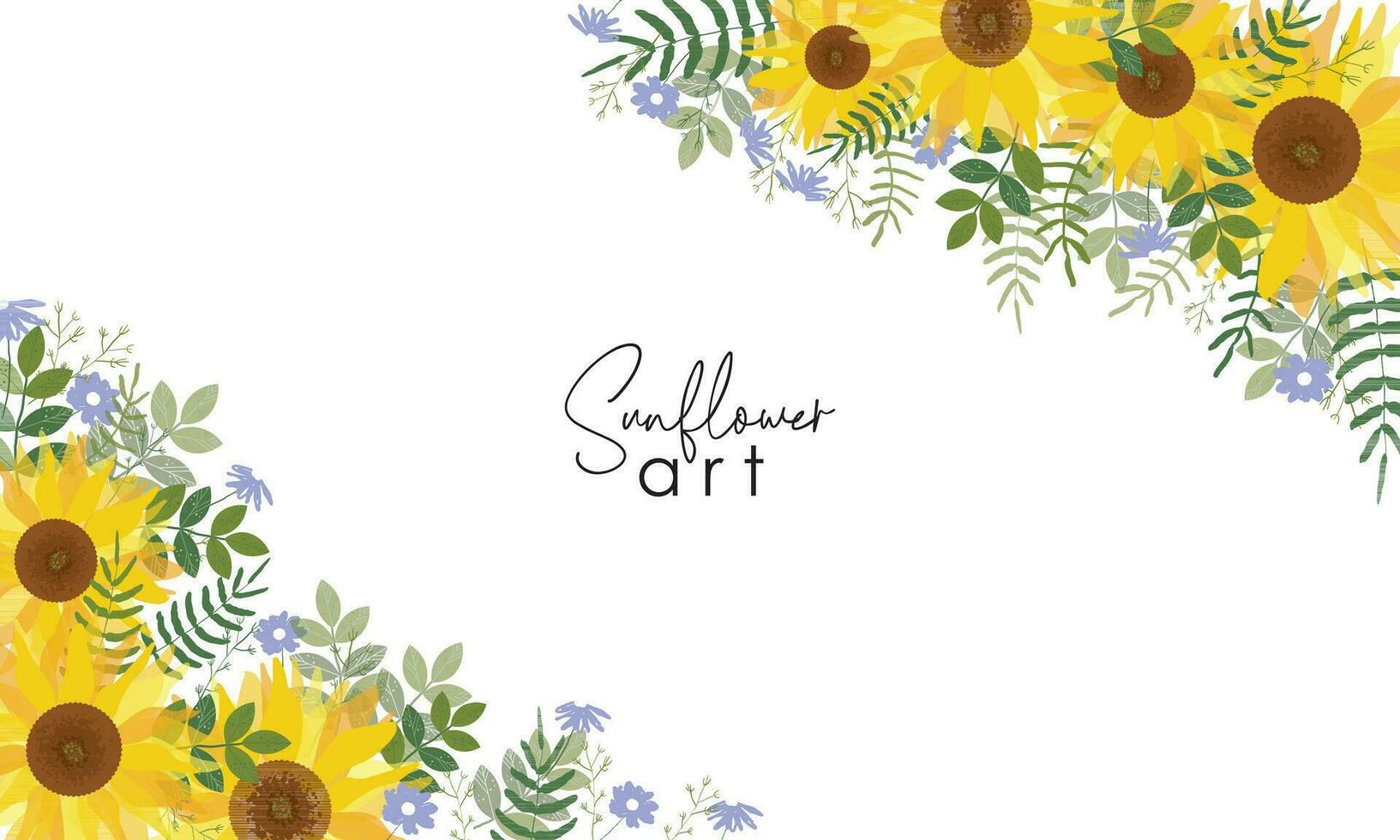 beautiful sunflower invitation card set vector