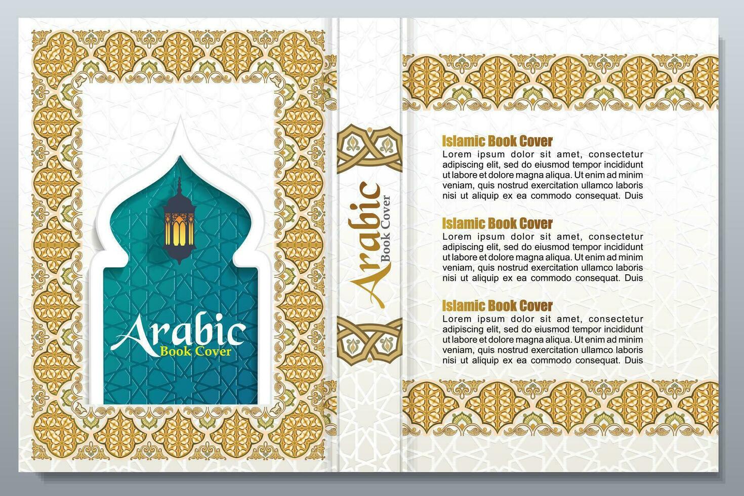 Arabic Pattern Book Cover Design, Islamic arts vector