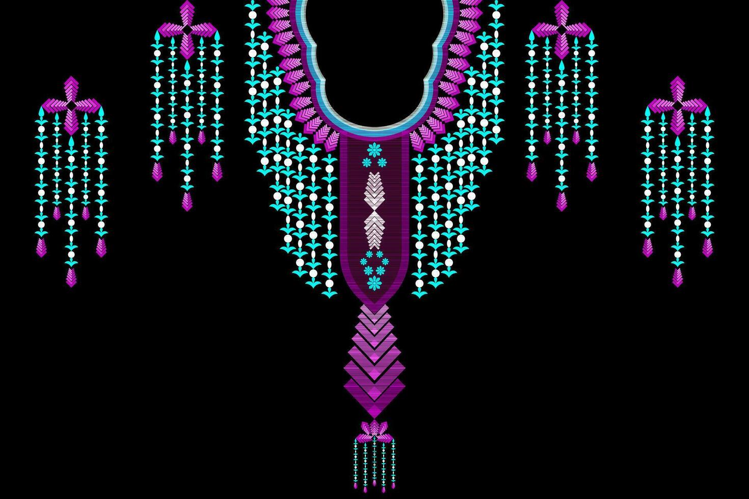 Background patterns Neckline from geometric shapes for shirts vector