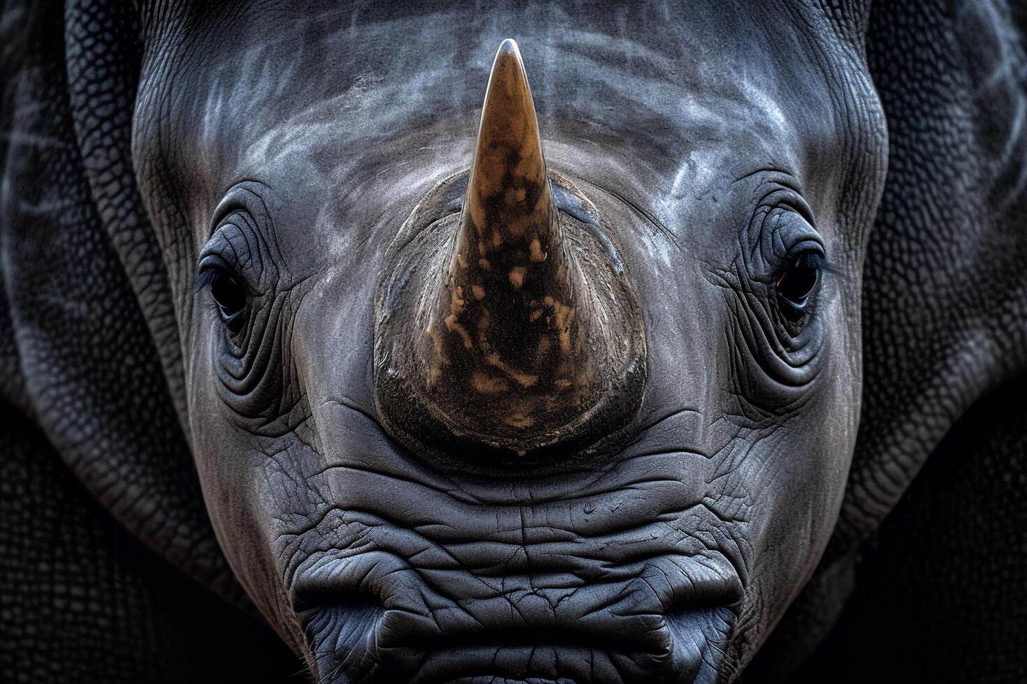 Close up of a rhinoceros with . photo