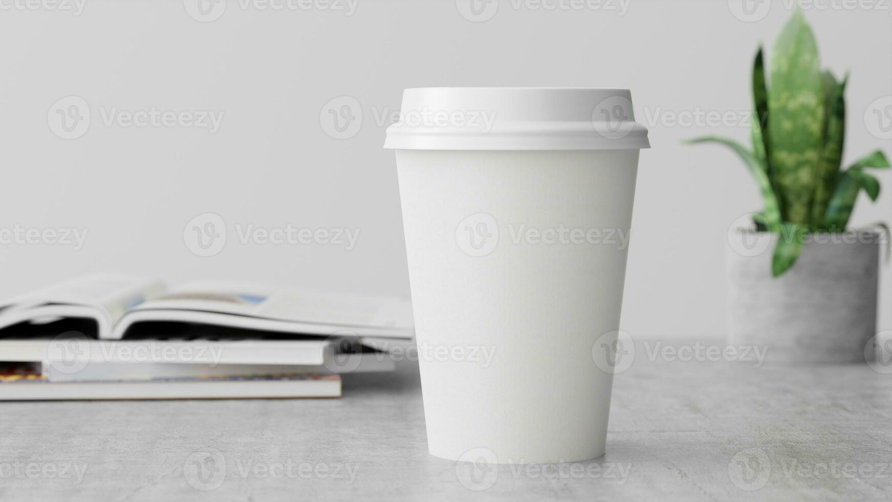 Paper coffee cups takeaway mock-up for branding. photo