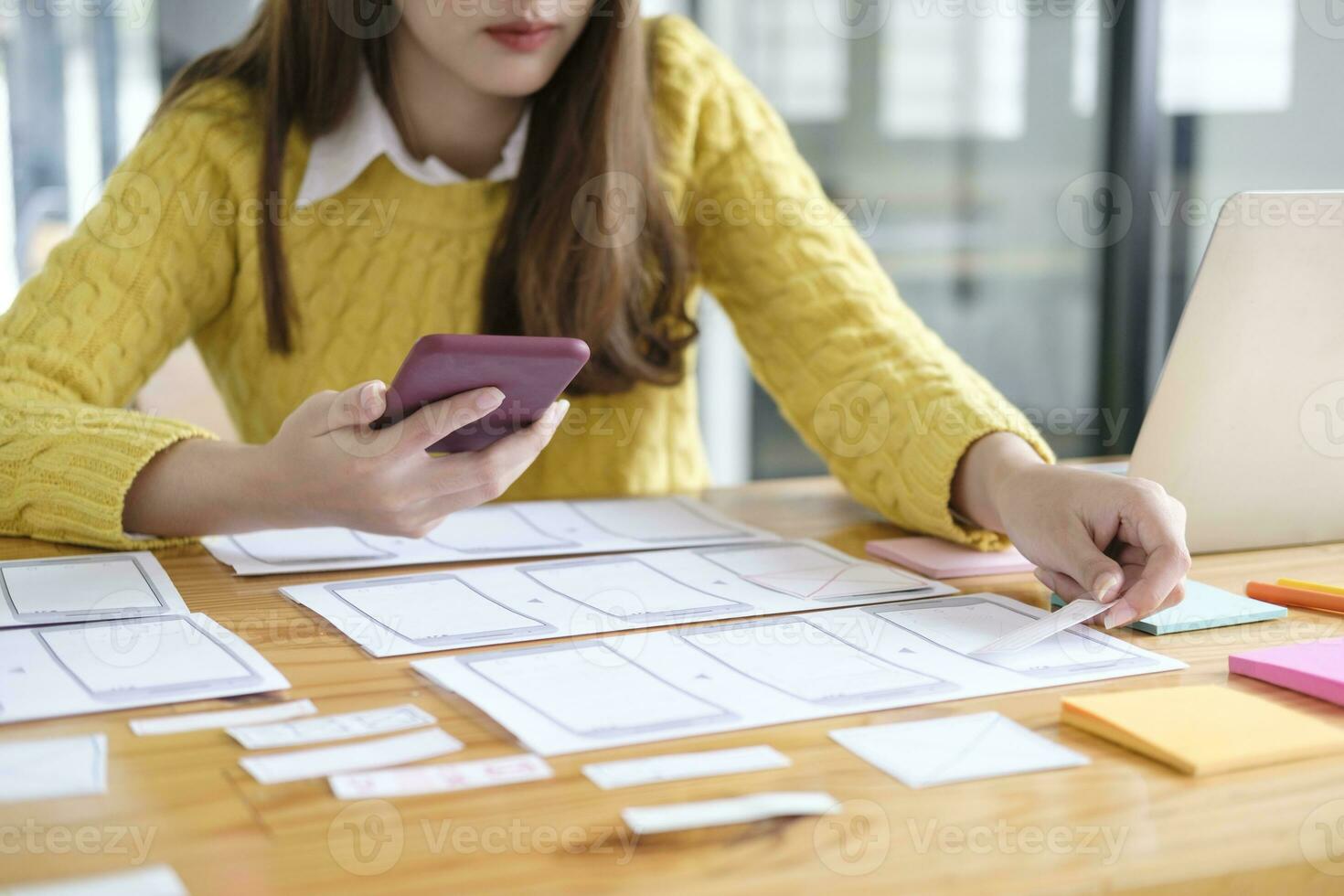 UX UI and Programming development technology. photo