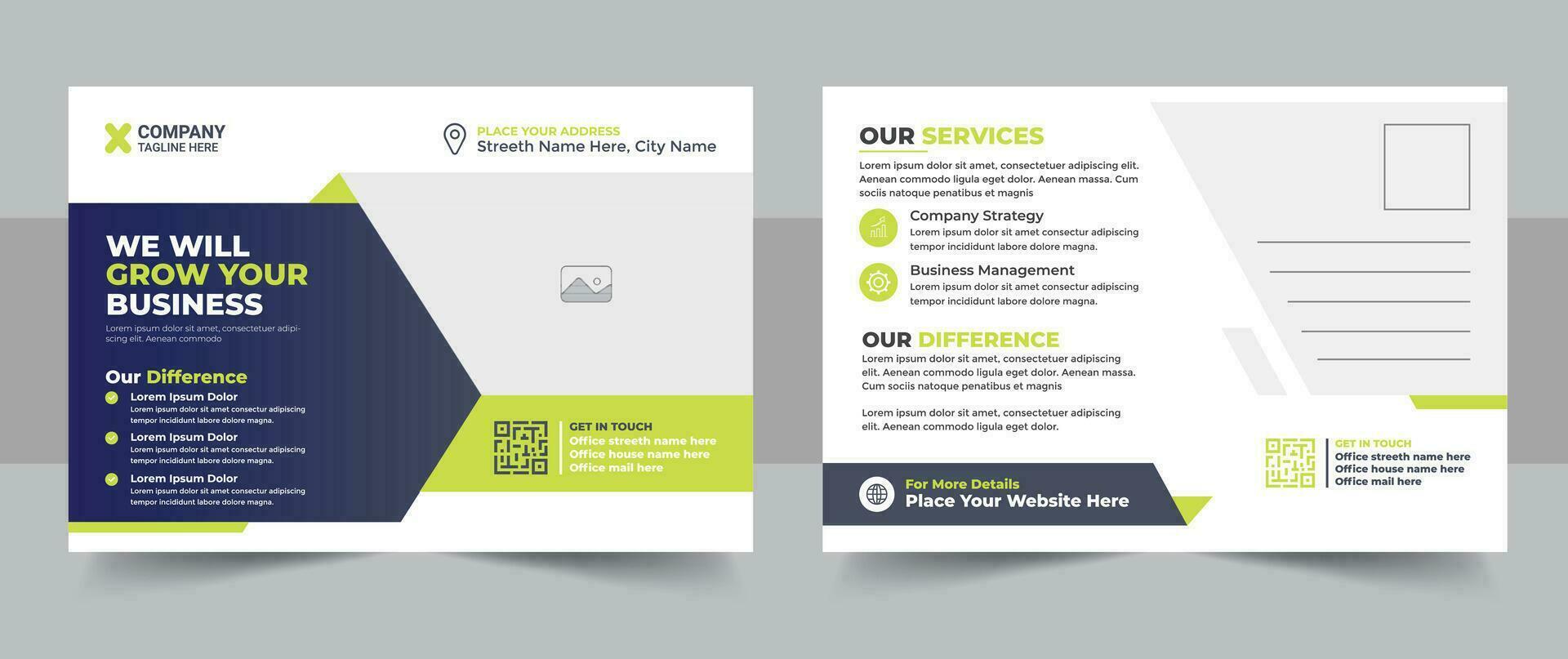 Corporate business postcard EDDM design template, amazing and modern postcard design, stylish corporate postcard design layout vector