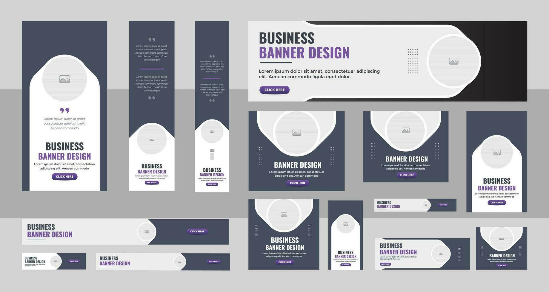 Web Banner Layout Set, Modern Business banner web template bundle design, Social Media Cover ads banner, flyer, invitation card vector