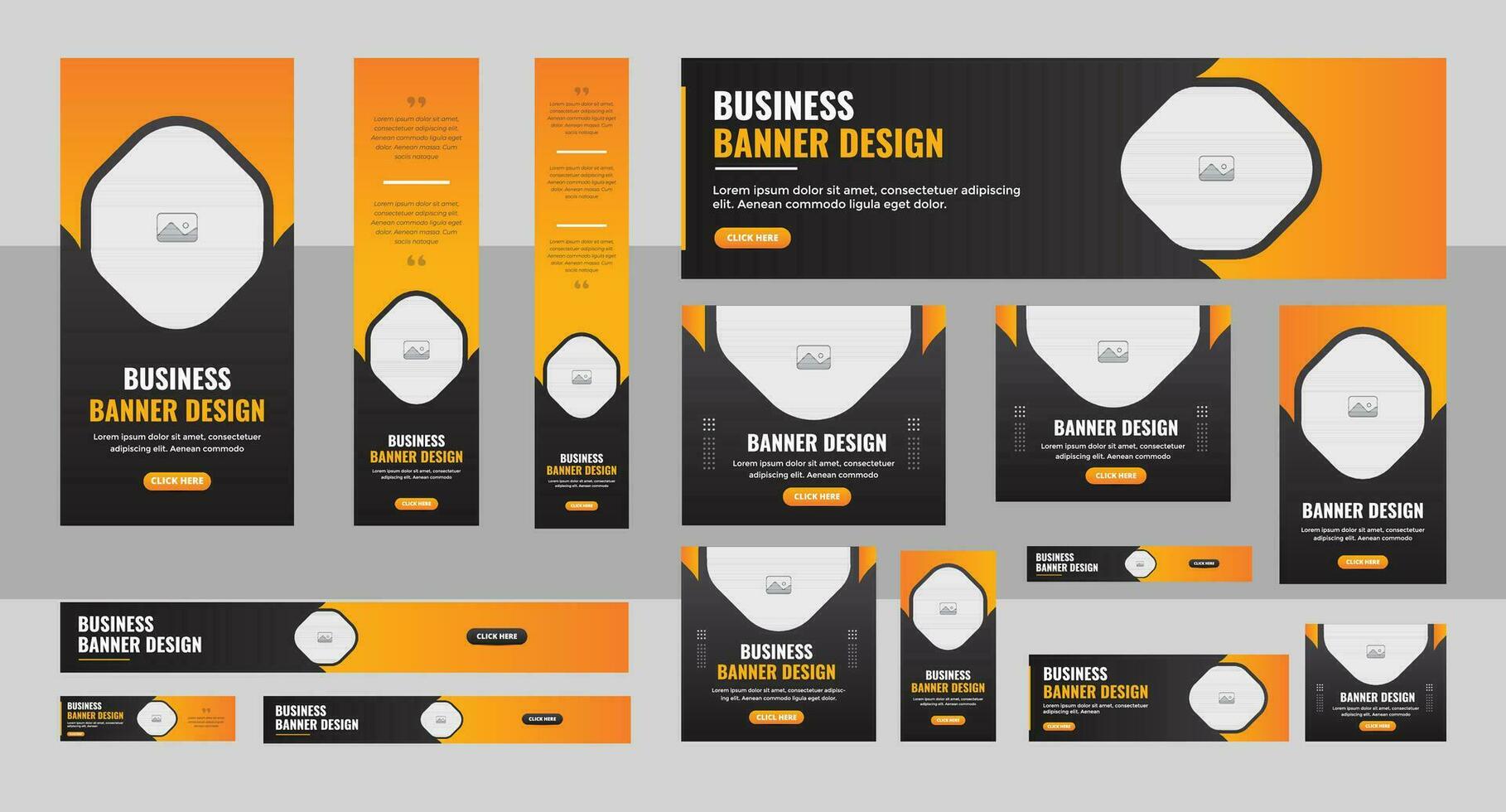 Web Banner Layout Set, Modern Business banner web template bundle design, Social Media Cover ads banner, flyer, invitation card vector