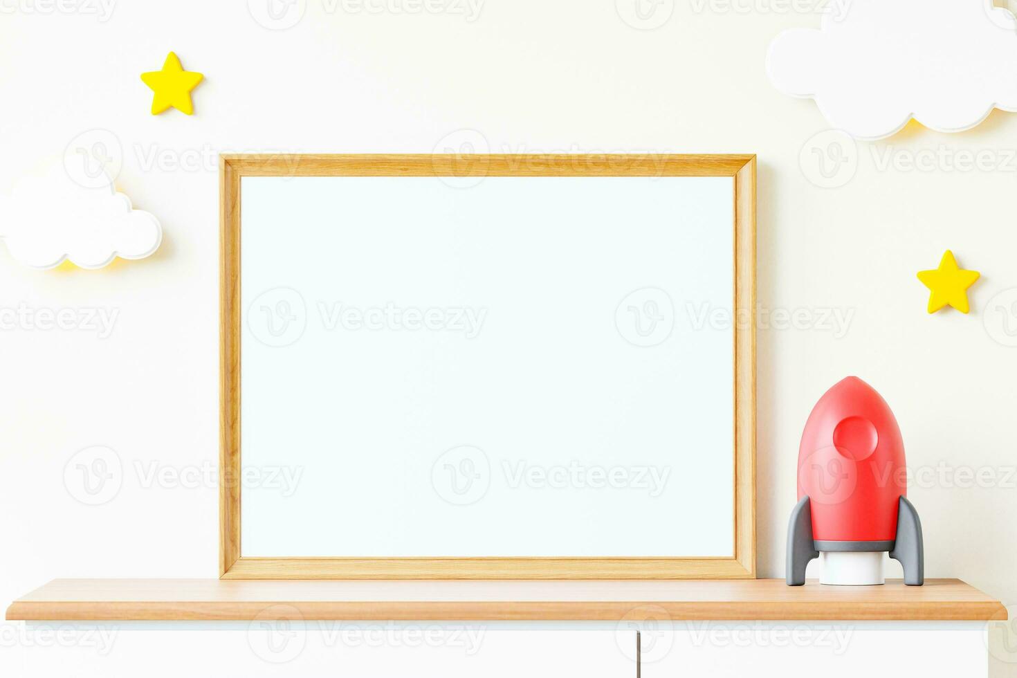 Nursery Digital Mockup,Nursery frame mockup. Frame Mockup. 3d 3D rendering. photo