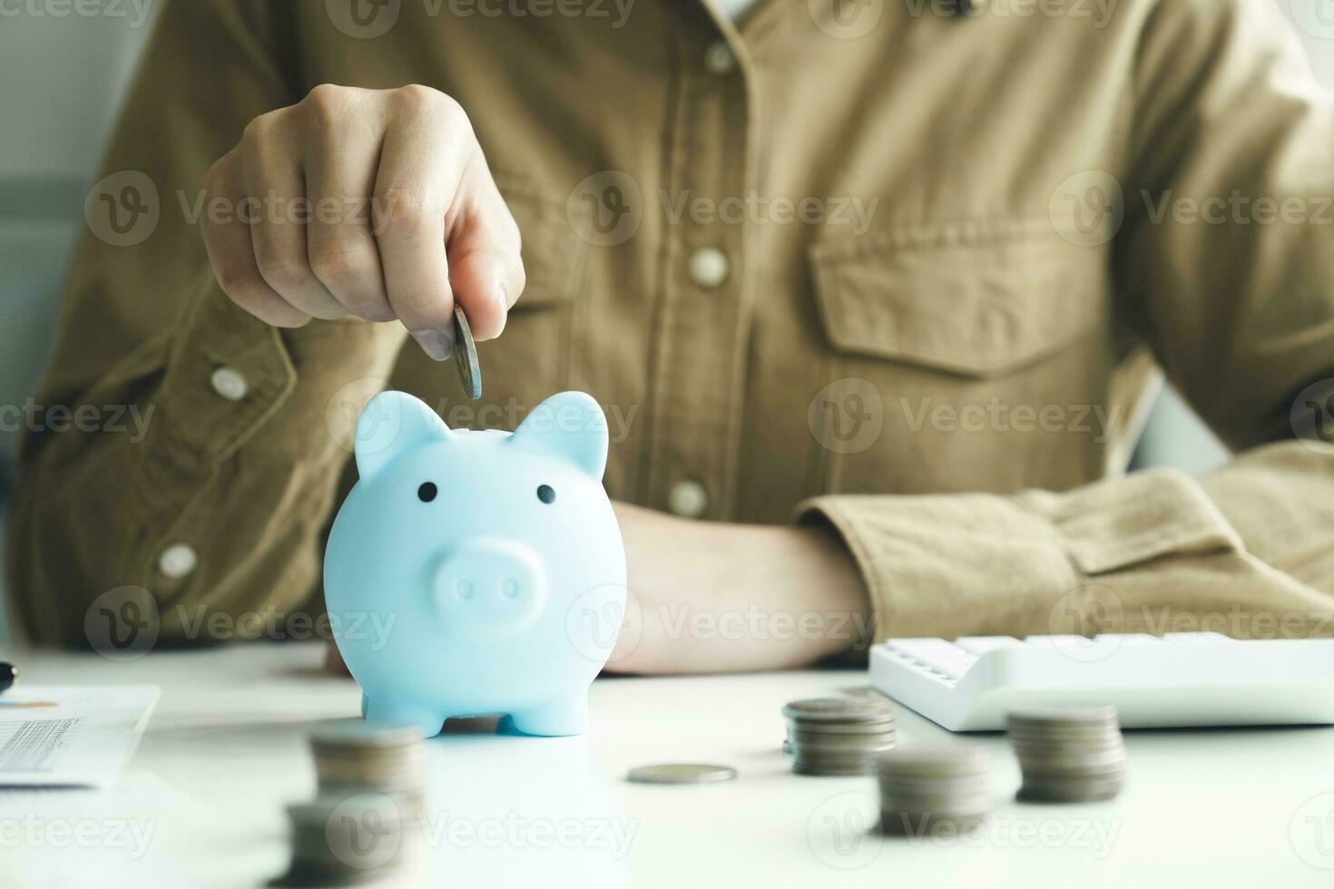 The concept of saving money or savings, investment. photo