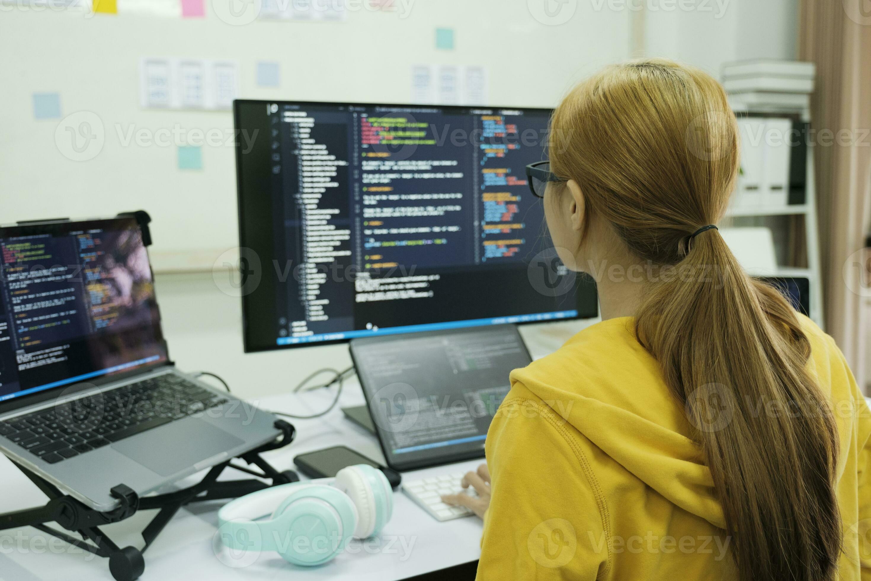 Programmer is coding and programming software. 24771271 Stock Photo at ...