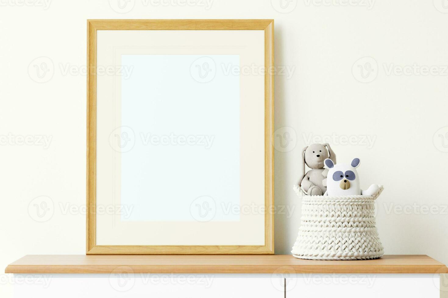 Nursery Digital Mockup,Nursery frame mockup. Frame Mockup 3D rendering photo