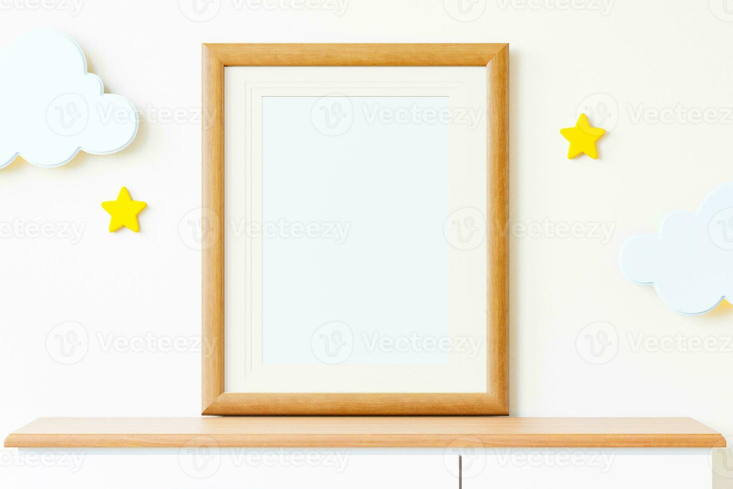 Nursery Digital Mockup,Nursery frame mockup. Frame Mockup. 3d 3D rendering. photo