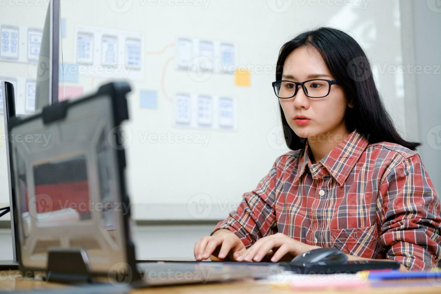 Programmers and developer teams are coding and developing software photo