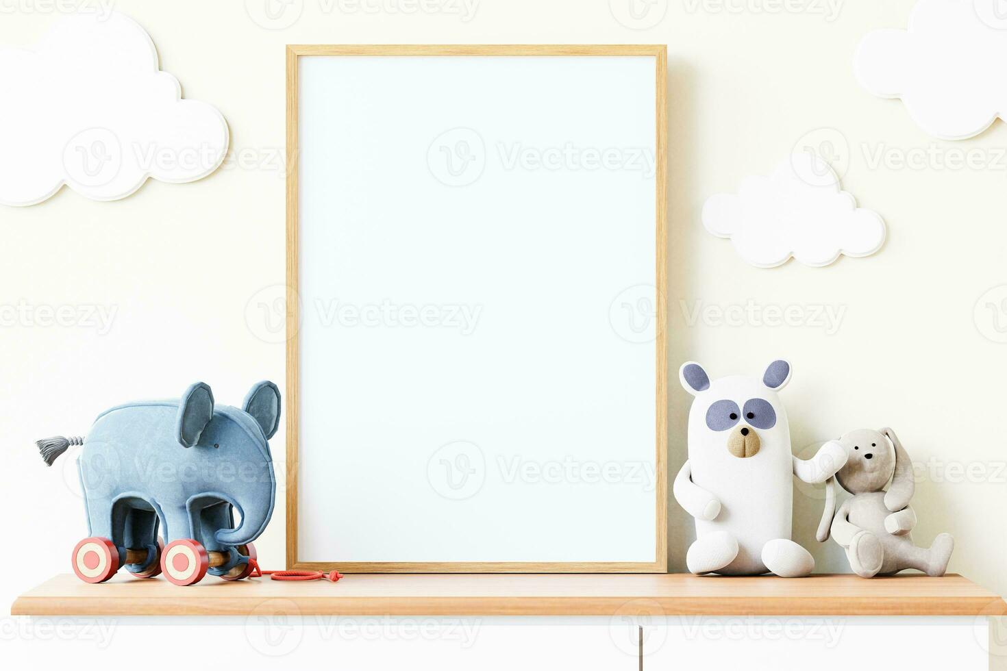 Nursery Digital Mockup,Nursery frame mockup. Frame Mockup. 3d 3D rendering. photo