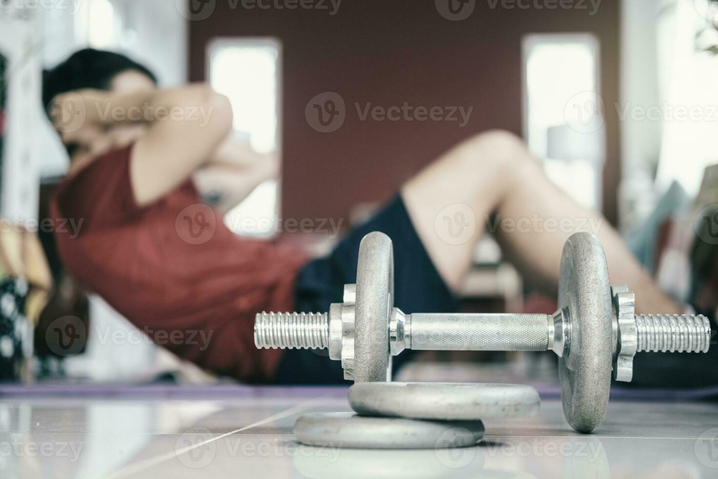Home fitness, healthy concept. photo