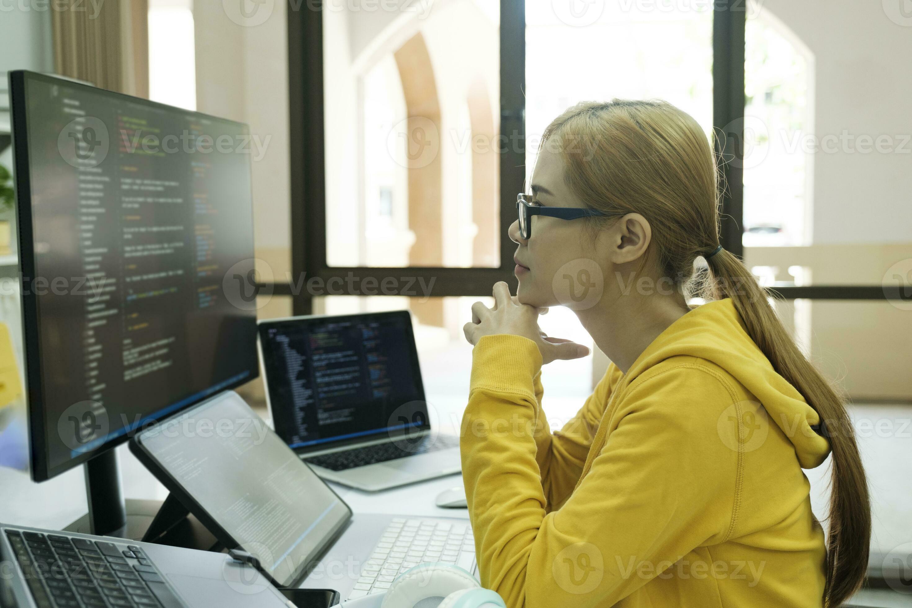 Programmer is coding and programming software. 24772499 Stock Photo at ... image.