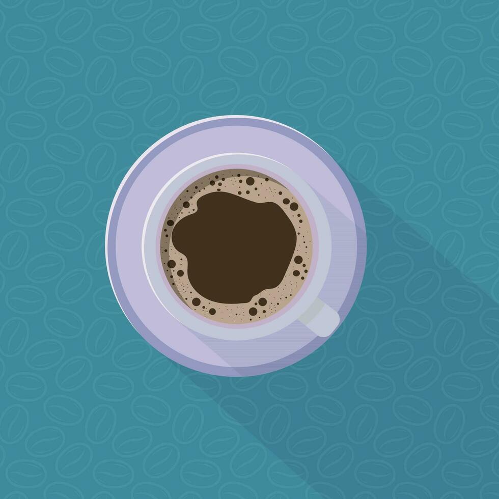 coffee cup with shadow vector