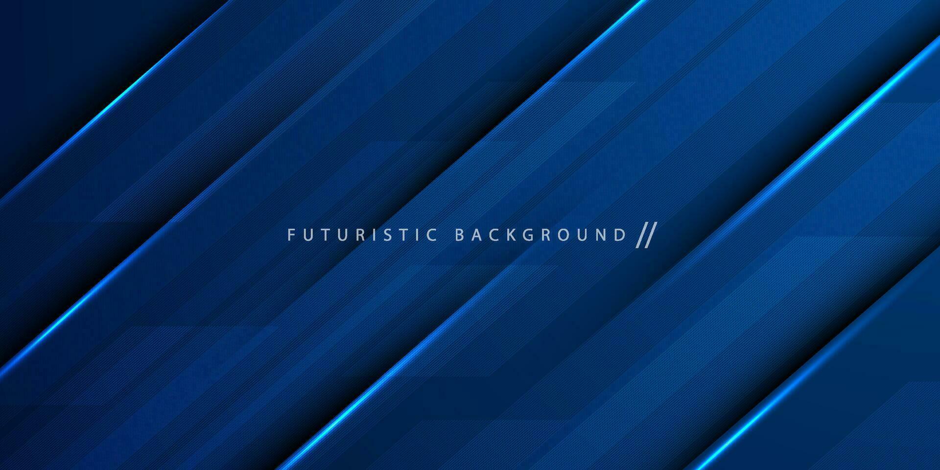 Abstract dark blue futuristic background template vector with shiny lines and lights. Blue background with strong pattern design.Eps10 vector