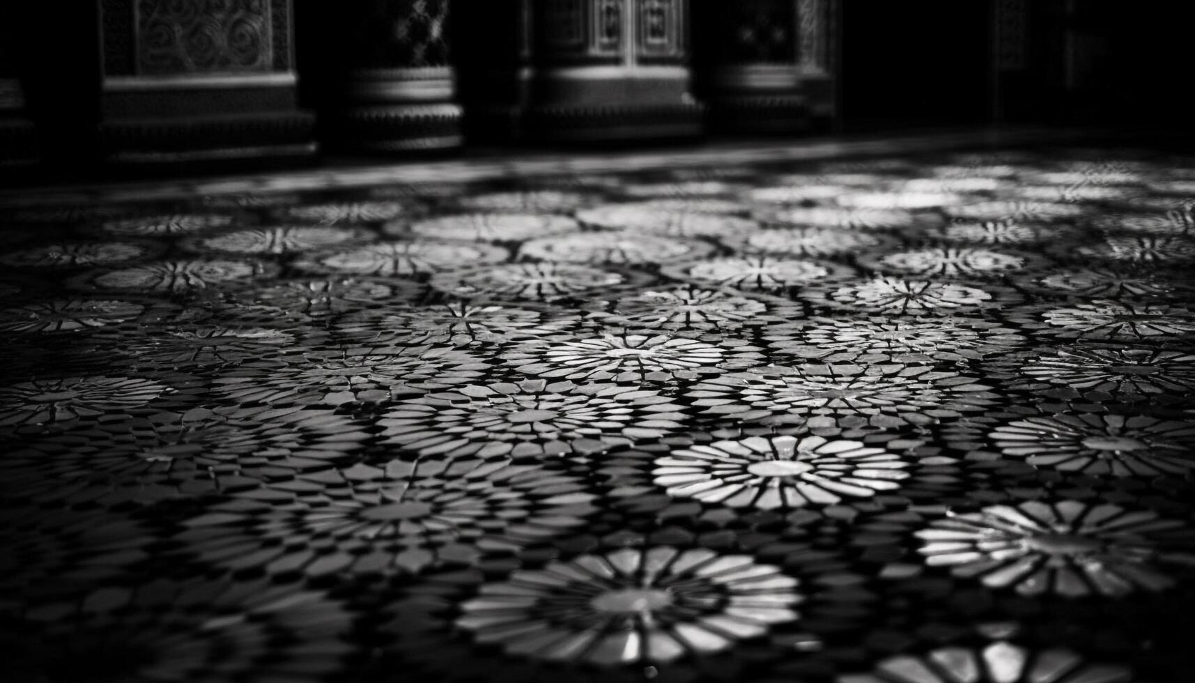 Stone textured flooring in black and white generated by AI photo