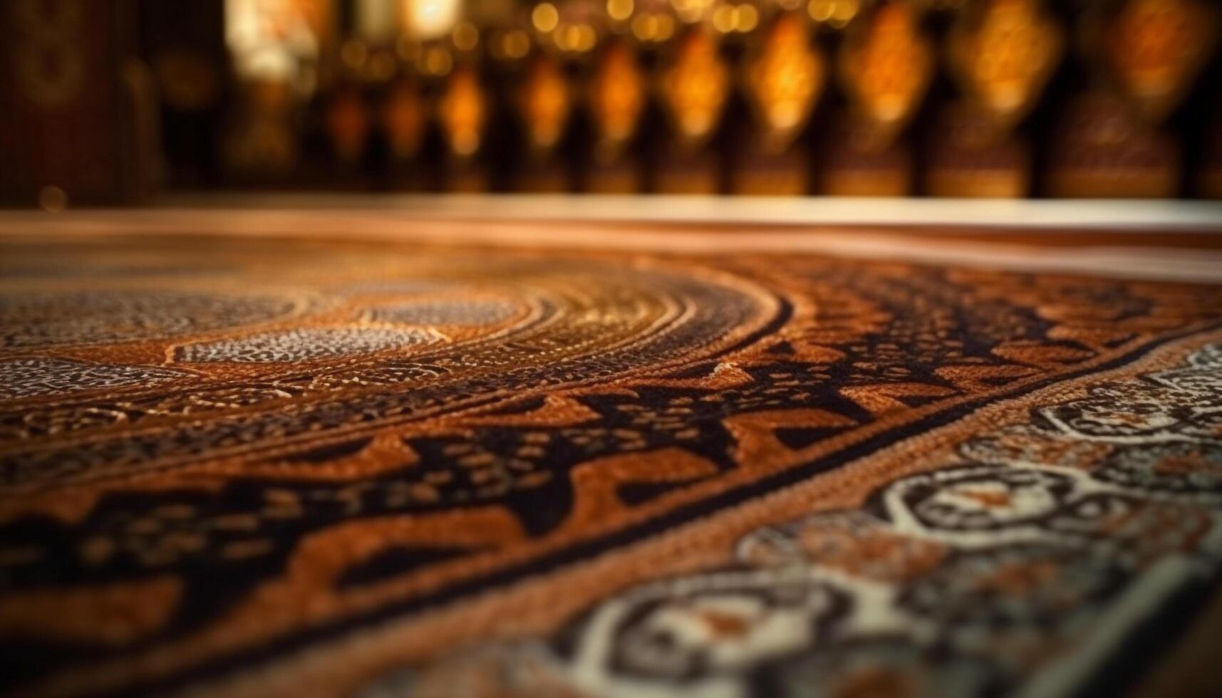 lujoso antiguo pasado de moda alfombra en antiguo este asiático diseño generado por ai foto