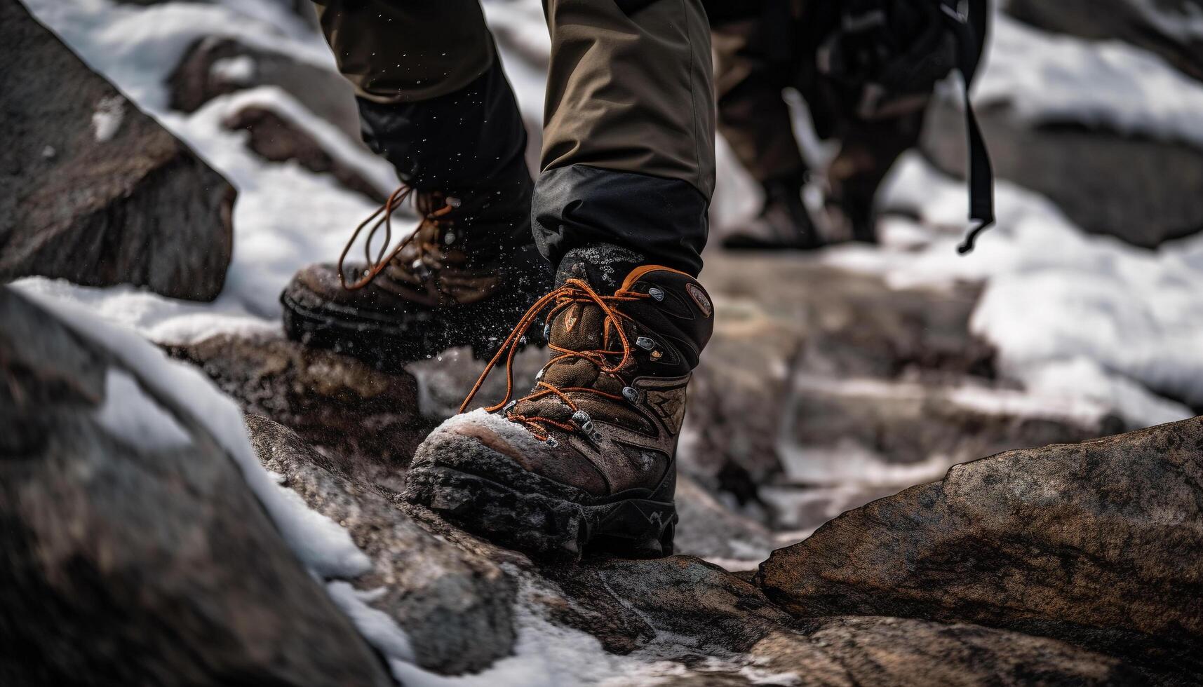 sano hombres excursionismo en invierno montaña aventuras generado por ai foto