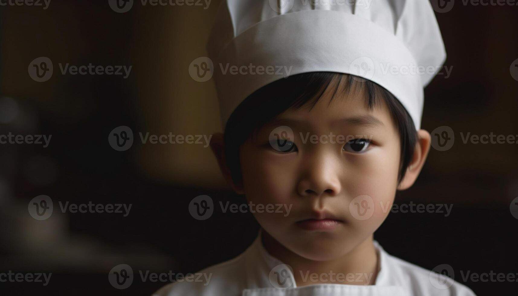 Two boys, one chef, all smiles cooking generated by AI photo