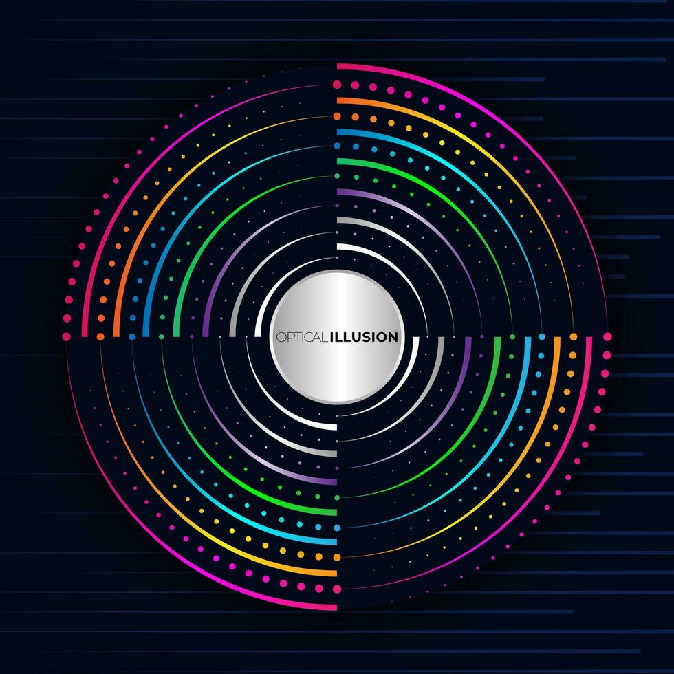 rounded optical design with dots and line shapes vector