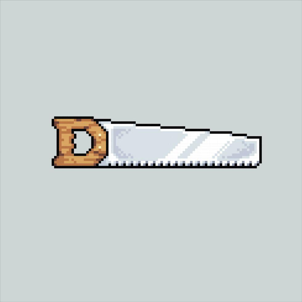 Pixel art illustration Saw. Pixelated Saw tools. Saw lumberjack woodwork pixelated for the pixel art game and icon for website and video game. old school retro. vector