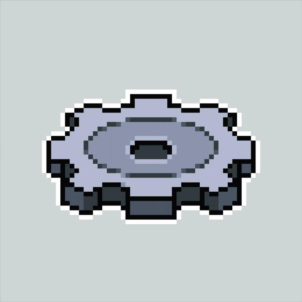 Pixel art illustration Gear icon. Pixelated gear. Gear settings icon pixelated for the pixel art game and icon for website and video game. old school retro. vector