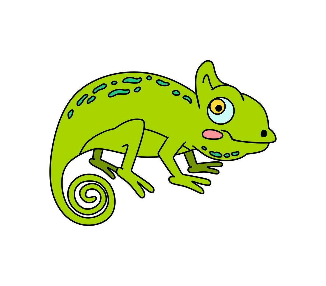 camaleón garabatear vector color ilustración aislado en blanco antecedentes