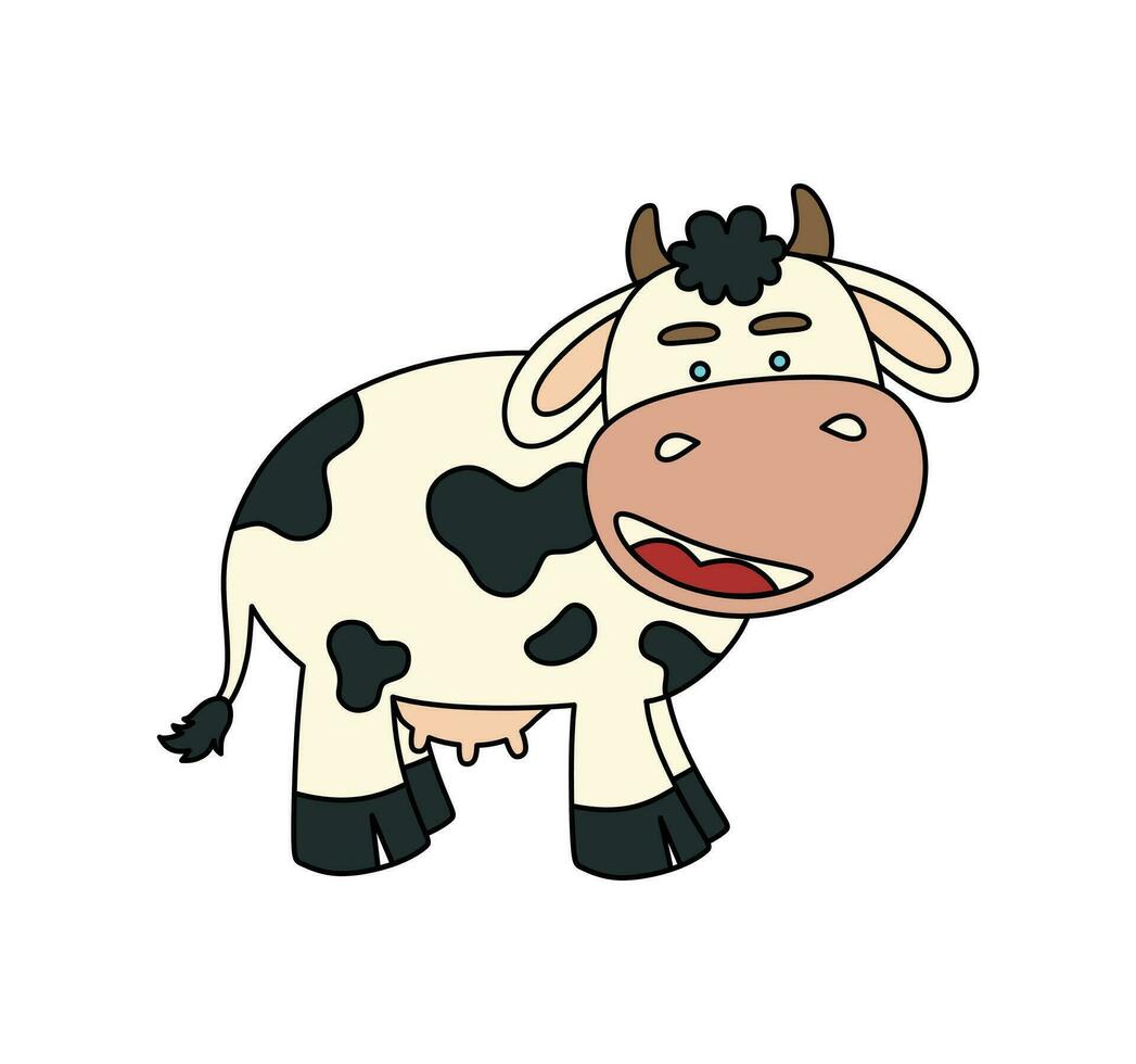 vaca garabatear vector color ilustración aislado en blanco antecedentes