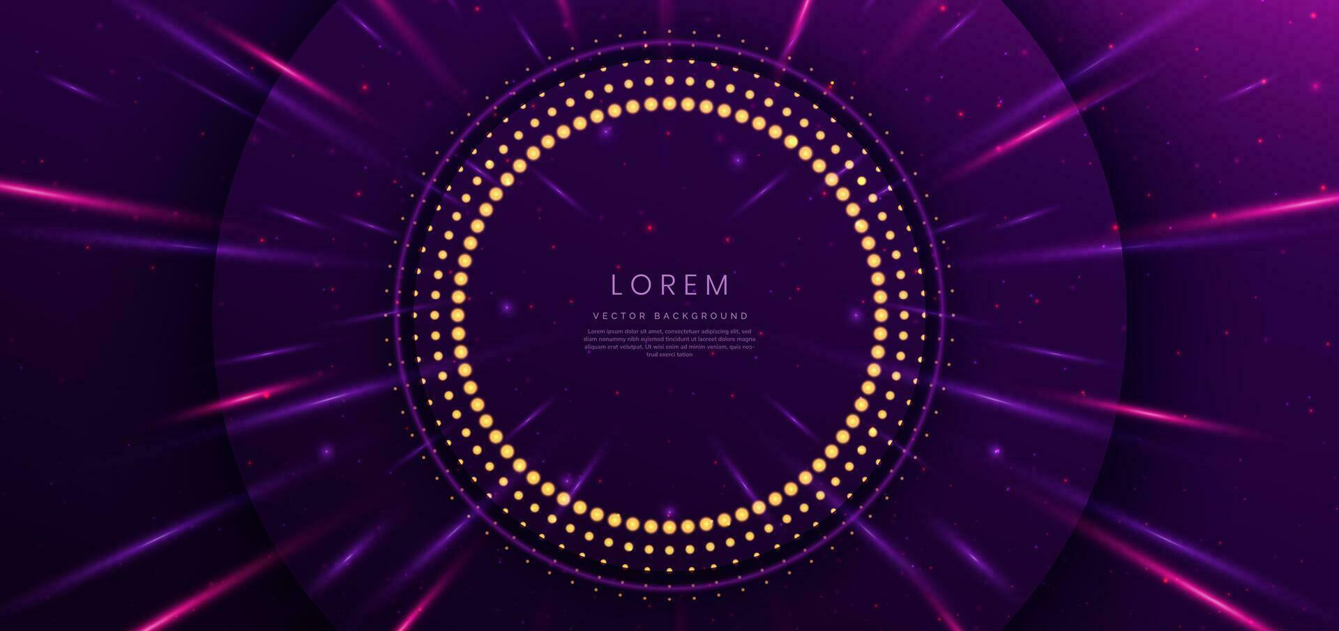 Abstract elegant purple background with circles overlapping and lighting effect sparkle. vector