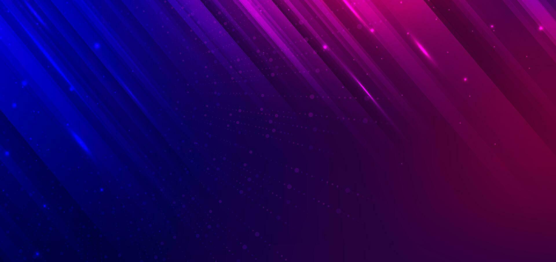 Abstract technology futuristic glowing blue and pink background with light lines with speed motion blur effect. vector