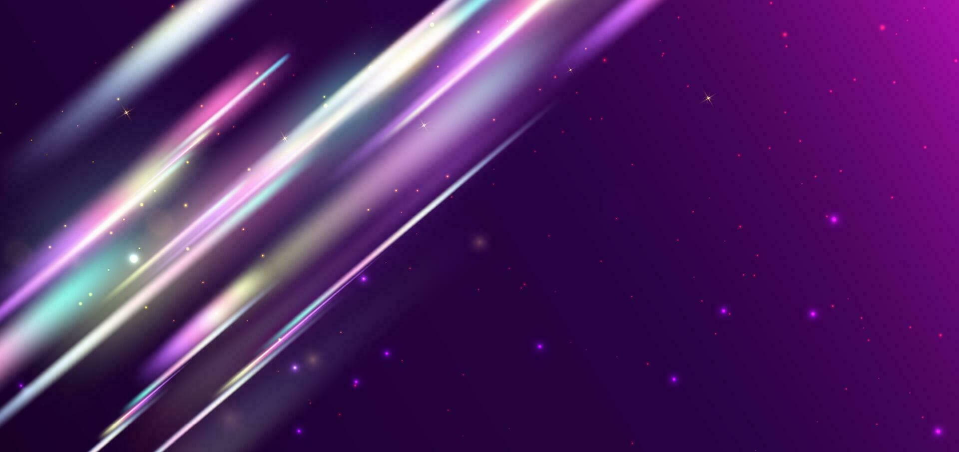 Color pastel lighting diagonal on purple background with copy space for text. vector