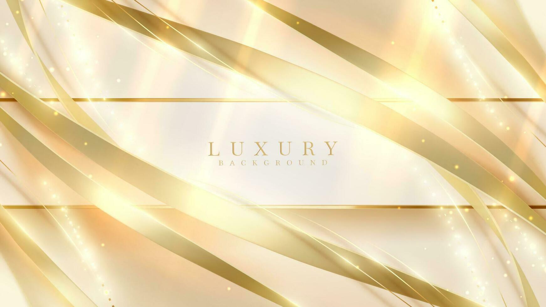 Abstract luxury cream background with gold light effects. vector