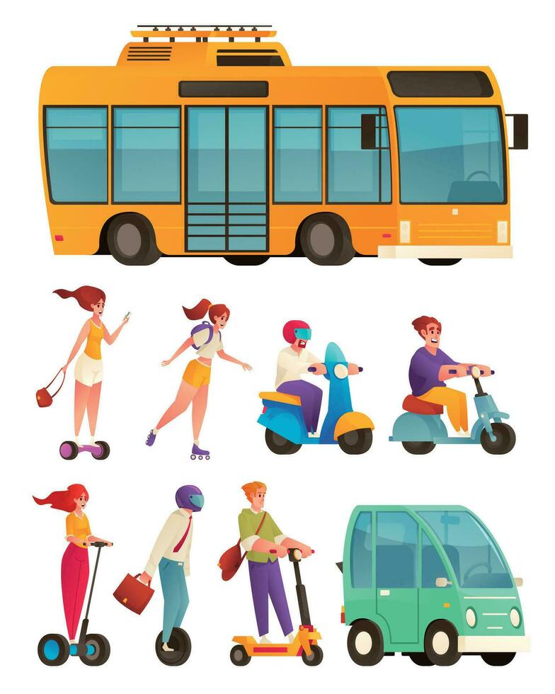 Eco Transport Set vector