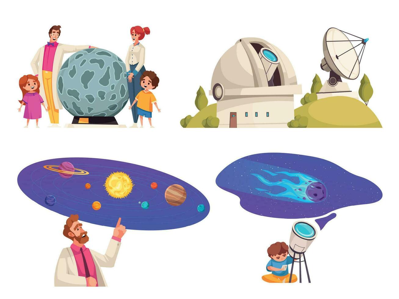Observatory Compositions Set vector