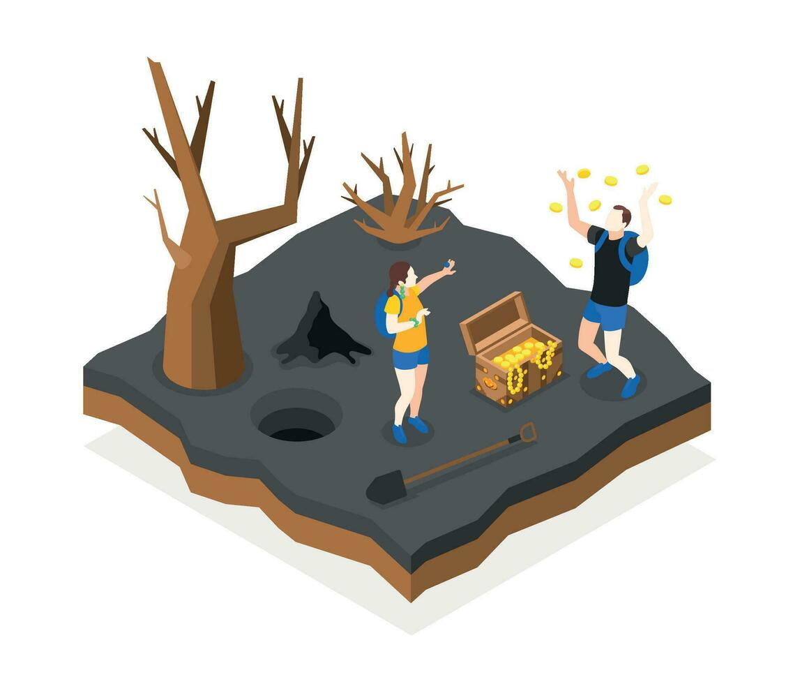 Treasure Quest Success Composition vector
